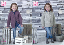 Load image into Gallery viewer, King Cole Aran Knitting Pattern - Girls Cardigans (5062)