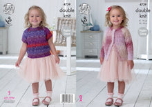 Load image into Gallery viewer, King Cole Double Knitting Pattern - Girls Lacy Cardigan &amp; Top (4739)