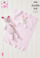 Load image into Gallery viewer, King Cole Double Knitting Pattern - 4006 Blankets &amp; Bunny Rabbit Toy