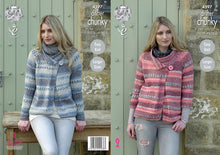 Load image into Gallery viewer, King Cole Chunky Knitting Pattern - Ladies Easy Knit Jackets (4597)
