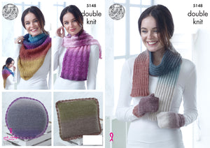 King Cole Double Knitting Pattern - Ladies Winter Accessories (5148)
