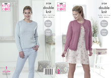 Load image into Gallery viewer, King Cole Double Knitting Pattern - Ladies Cardigan &amp; Sweater (5124)