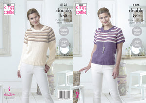 King Cole Double Knitting Pattern - Ladies Sweaters (5125)
