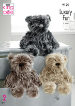 Load image into Gallery viewer, https://images.esellerpro.com/2278/I/170/761/king-cole-luxury-fur-knitting-pattern-bears-9120.jpg