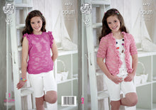 Load image into Gallery viewer, King Cole Opium Knitting Pattern - Girls Frilly Cardigan &amp; Top (4473)