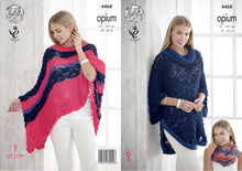 Load image into Gallery viewer, King Cole Opium Knitting Pattern - Ladies Poncho Cape &amp; Snood (4468)