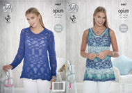 King Cole Opium Knitting Pattern - Ladies Sweater & Top (4467)