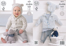 Load image into Gallery viewer, King Cole Double Knitting Pattern - Baby Cardigans &amp; Hat (4319)
