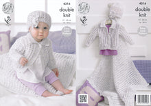Load image into Gallery viewer, https://images.esellerpro.com/2278/I/119/177/king-cole-smarty-double-knitting-dk-baby-girls-cardigan-blanket-hat-4316.jpg