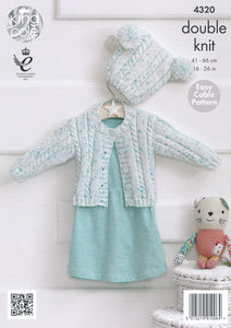 King Cole Double Knitting Pattern - Childrens Cardigans & Hats (4320)