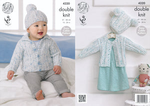 King Cole Double Knitting Pattern - Childrens Cardigans & Hats (4320)
