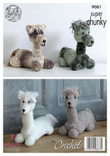 Load image into Gallery viewer, https://images.esellerpro.com/2278/I/146/086/king-cole-super-chunky-crochet-pattern-andre-alpaca-door-stop-or-toy-9081.jpg