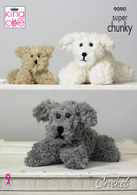 Load image into Gallery viewer, King Cole Crochet Pattern - Small or Large Dog Family Toys (9090)