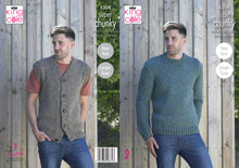Load image into Gallery viewer, King Cole Super Chunky Knitting Pattern - Mens Waistcoat &amp; Sweater (5308)