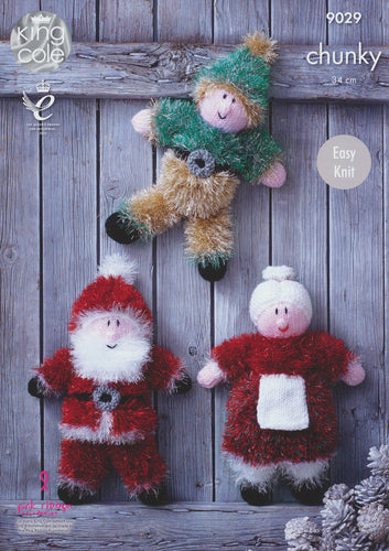King Cole Tinsel Chunky Knitting Pattern - Christmas Toys (9029)