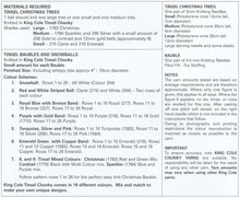 Load image into Gallery viewer, King Cole Tinsel Chunky Knitting Pattern - Christmas Trees &amp; Baubles (9035)