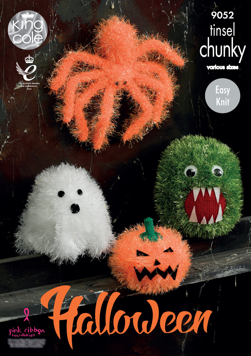 King Cole Tinsel Chunky Knitting Pattern - Halloween Monsters (9052)
