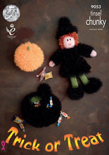 Load image into Gallery viewer, King Cole Tinsel Chunky Knitting Pattern - Witch Pumpkin &amp; Cauldron (9053)