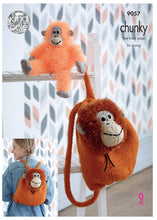 Load image into Gallery viewer, https://images.esellerpro.com/2278/I/142/461/king-cole-tinsel-chunky-knitting-pattern-orangutan-backpack-toy-9057-border.jpg
