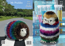 Load image into Gallery viewer, https://images.esellerpro.com/2278/I/113/521/king-cole-tinsel-chunky-knitting-pattern-the-professor-mr-prickles-9018.jpg