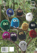 Load image into Gallery viewer, King Cole Tinsel Chunky Knitting Pattern Owl 9022