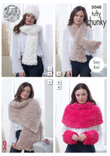 Load image into Gallery viewer, King Cole Tufty Chunky Knitting Pattern - Ladies Winter Accessories (5048)