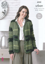 Load image into Gallery viewer, King Cole Urban Knitting Pattern - V or Round Neck Cardigan (4332)
