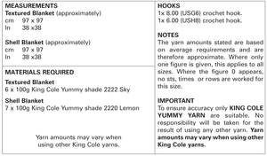 King Cole Yummy Crochet Pattern - Baby Blankets (4824)