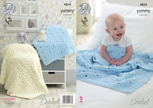 Load image into Gallery viewer, King Cole Yummy Crochet Pattern - Baby Blankets (4824)