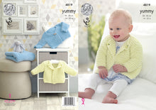 Load image into Gallery viewer, King Cole Yummy Knitting Pattern - Baby Cardigans &amp; Blanket (4819)