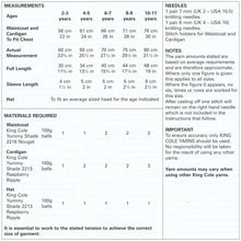 Load image into Gallery viewer, King Cole Yummy Knitting Pattern - Girls Waistcoat Cardigan &amp; Hat (4536)