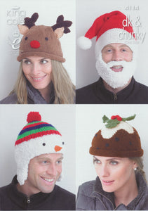 King Cole DK & Chunky Adults Christmas Hat Knitting Pattern