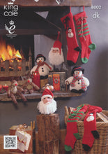 Load image into Gallery viewer, King Cole DK Christmas Knitting Pattern Snowman Rudolph Santa Head &amp; Stockings