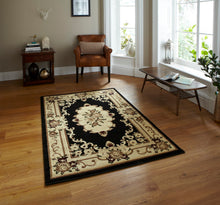 Load image into Gallery viewer, http://images.esellerpro.com/2278/I/105/035/marrakesh-traditional-floral-design-rug-black.jpg