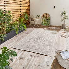 Load image into Gallery viewer, http://images.esellerpro.com/2278/I/197/029/miami-19517-traditional-medallion-outdoor-garden-mat-carpet-rug-ivory-black-2.jpg