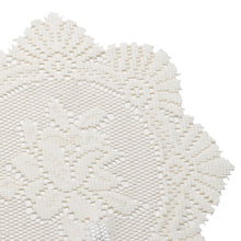 Load image into Gallery viewer, https://images.esellerpro.com/2278/I/147/515/monica-lace-floral-scalloped-edge-doilies-table-mats-12-inch-cream-close-up.jpg