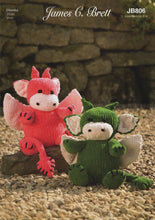 Load image into Gallery viewer, James Brett Chunky Knitting Pattern - Dragon (JB806)