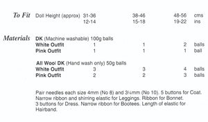 Peter Gregory Double Knitting Pattern 7139 - Doll's & Premature Babies Outfits