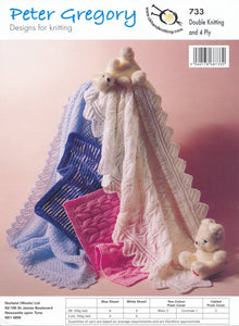 Peter Gregory Double Knitting Pattern - 733 Shawls & Pram Covers
