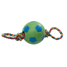 Load image into Gallery viewer, https://images.esellerpro.com/2278/I/113/686/petface-toyz-tug-kick-football-rope-floating-water-land-toy.jpg