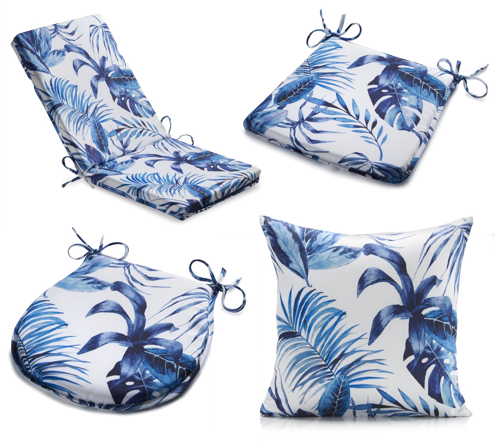 Tropical Leaf Design Outdoor Water Resistant Seat Pad Cushion or Cover