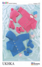 Load image into Gallery viewer, Baby Double Knitting Pattern - UKHKA 12 Cardigans &amp; Accessories