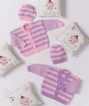 Load image into Gallery viewer, UKHKA 126 Double Knitting Pattern - Striped Cardigan &amp; Hat