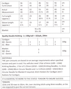 UKHKA 198 Double Knitting Pattern - Baby Cardigan & Blanket
