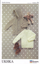 Load image into Gallery viewer, https://images.esellerpro.com/2278/I/786/53/ukhka-56-baby-double-knitting-dk-pattern-cardigan-jacket-jumper-sweater.jpg