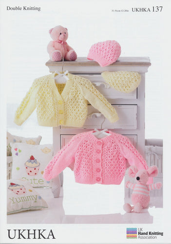 DK Pattern  Baby Round & V-Neck Cardigans & Hats (UKHKA 137)