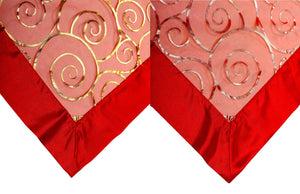 Reversible Swirl Voile Table Topper - 36" x 36" Square (Red or White)