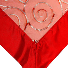 Load image into Gallery viewer, Reversible Swirl Voile Table Topper - 36&quot; x 36&quot; Square (Red or White)