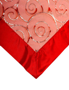 Reversible Swirl Voile Table Topper - 36" x 36" Square (Red or White)
